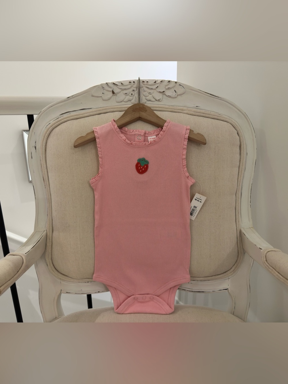 Pink Strawberry Patch Sleeveless Baby One-Piece